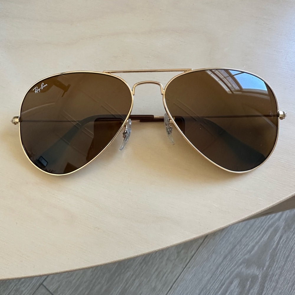 Ray-Ban Gold Frame Brown Lens Sunglasses